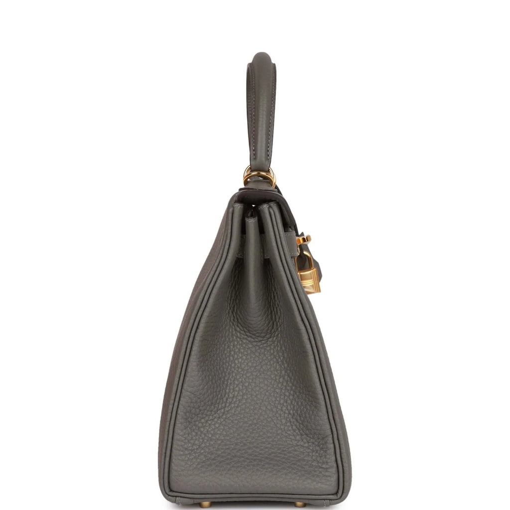 Kelly Retourne 28 Gris Meyer Clemence Gold Hardware E362