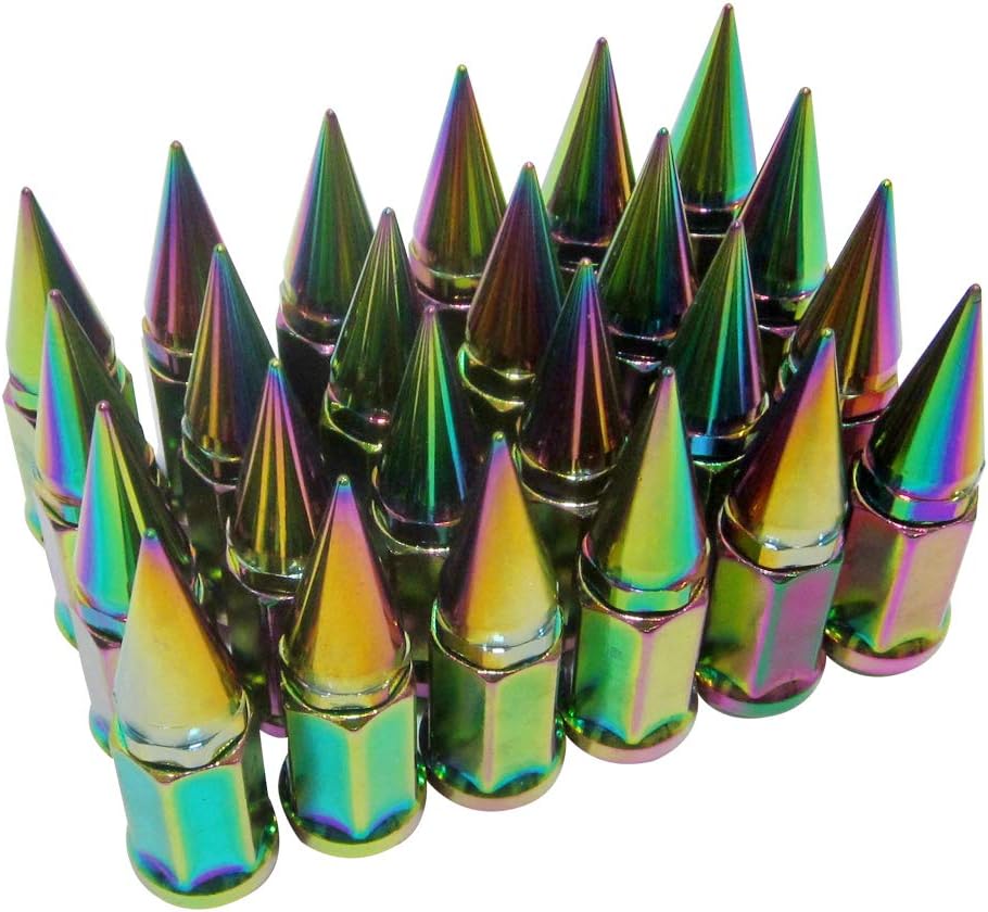 24 pc Extended Spike Lug Nut Conical Seat Hex 3/4 I529