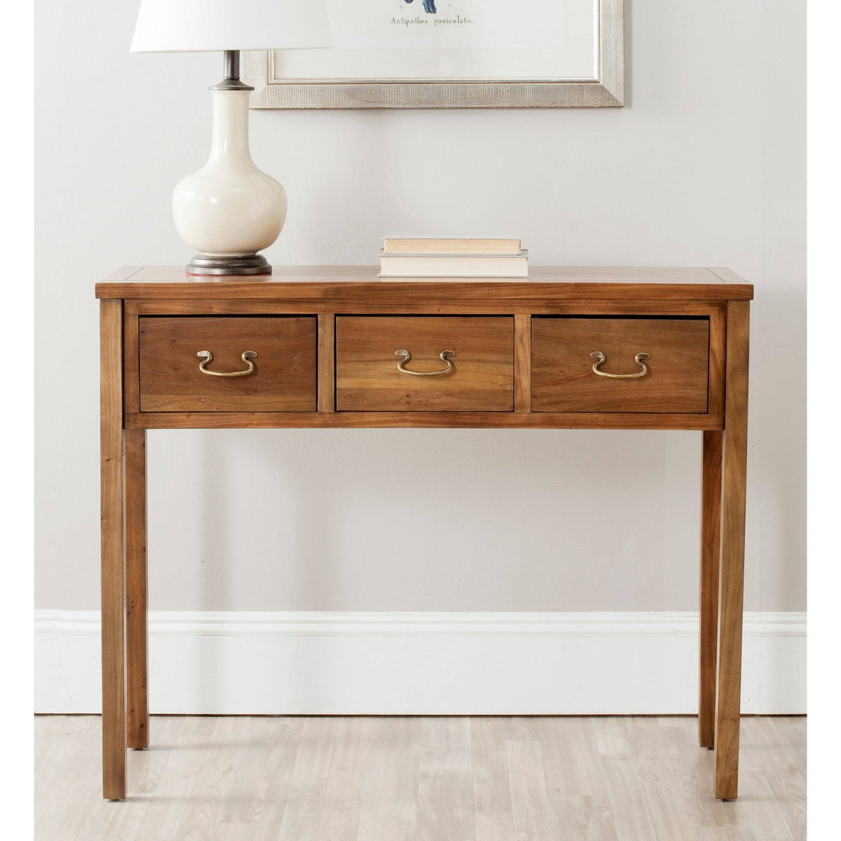 Oak Console with Storage Drawers W936