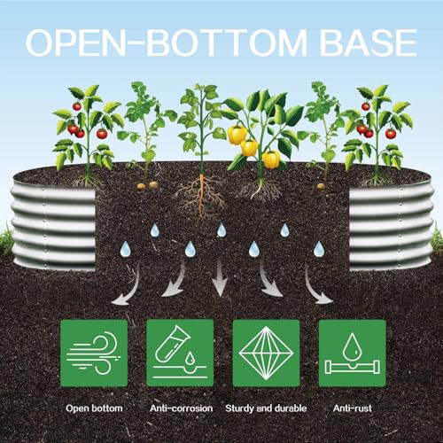 2 Pack Galvanized Raised Garden Bed Dark Green H592609