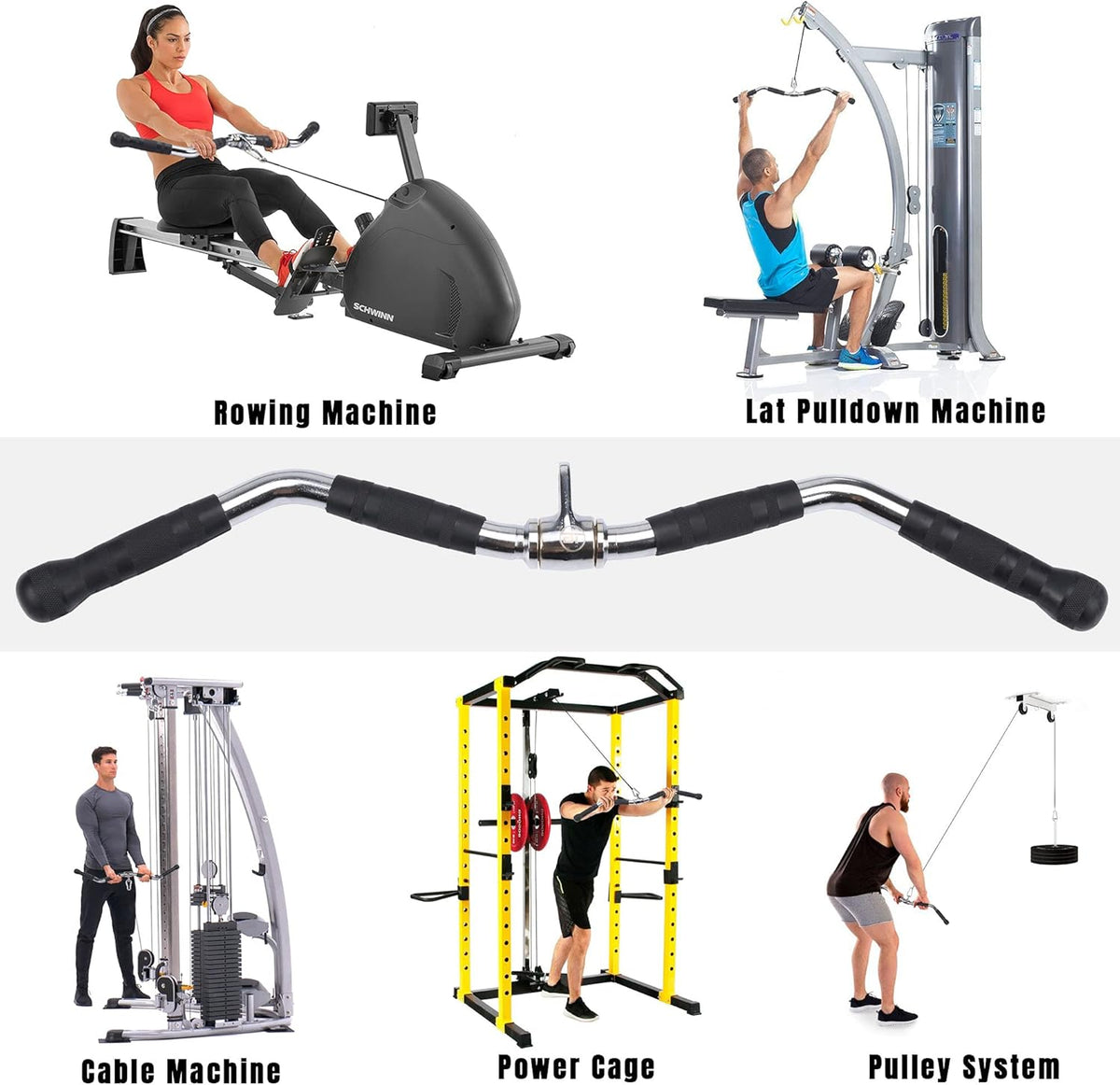 30 inch Pulldown Bar Attachment with Tricep Rope F136226