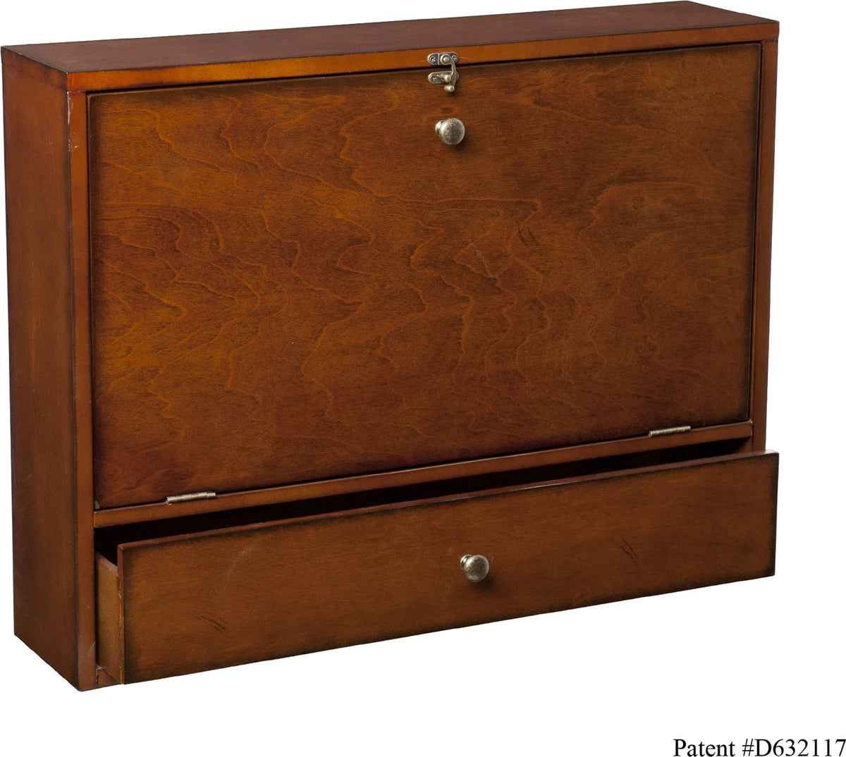 Wall Mount Folding Laptop Desk, Brown Mahogany T7886