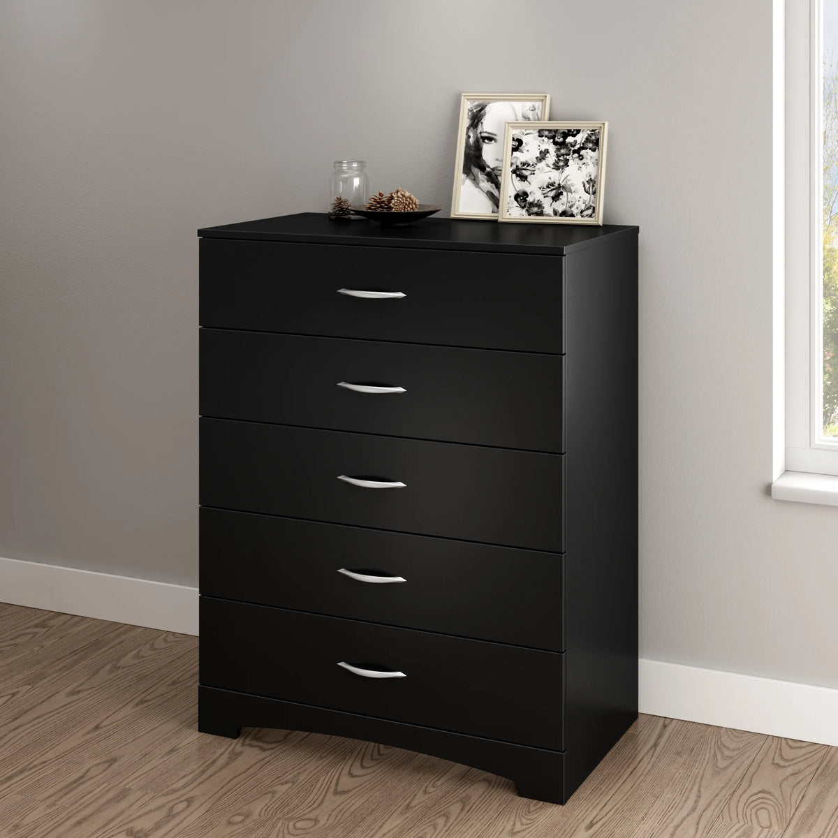 5 Drawer Dresser Pure Black E68371