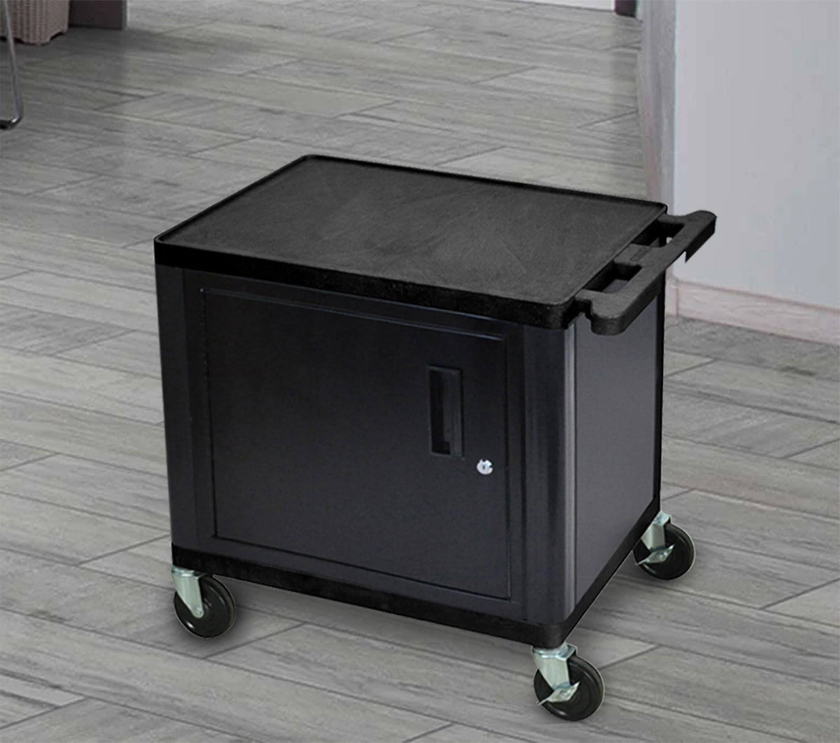 Black LP Cart with Cabinet T2413