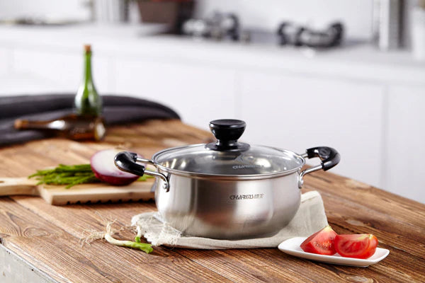 Stainless-Steel Casserole Pot with Glass Lid 22cm J26977