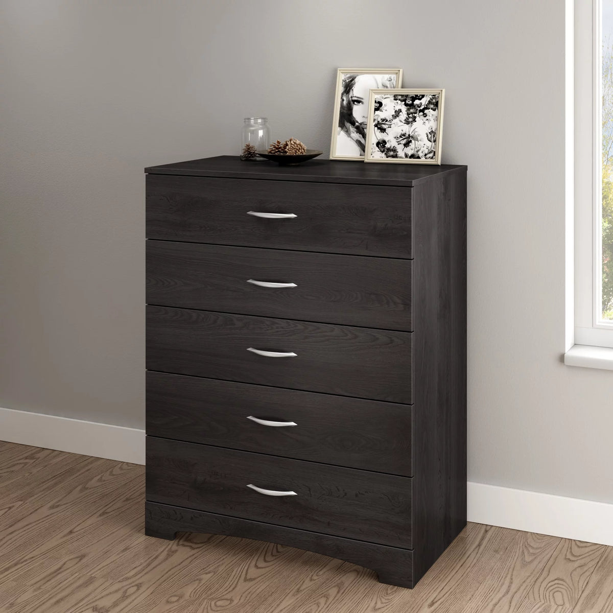 5 Drawer Dresser Pure Black E68371