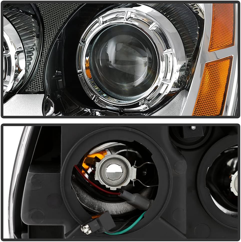 Chrome Housing Projector Headlights Headlamps Assembly Left+Right G259