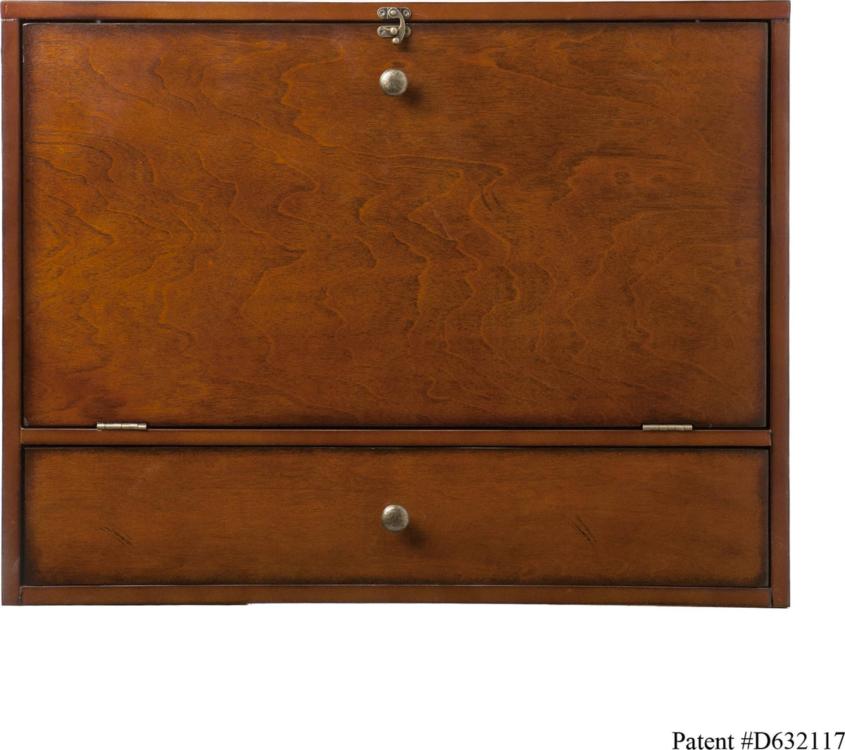 Wall Mount Folding Laptop Desk, Brown Mahogany T7886