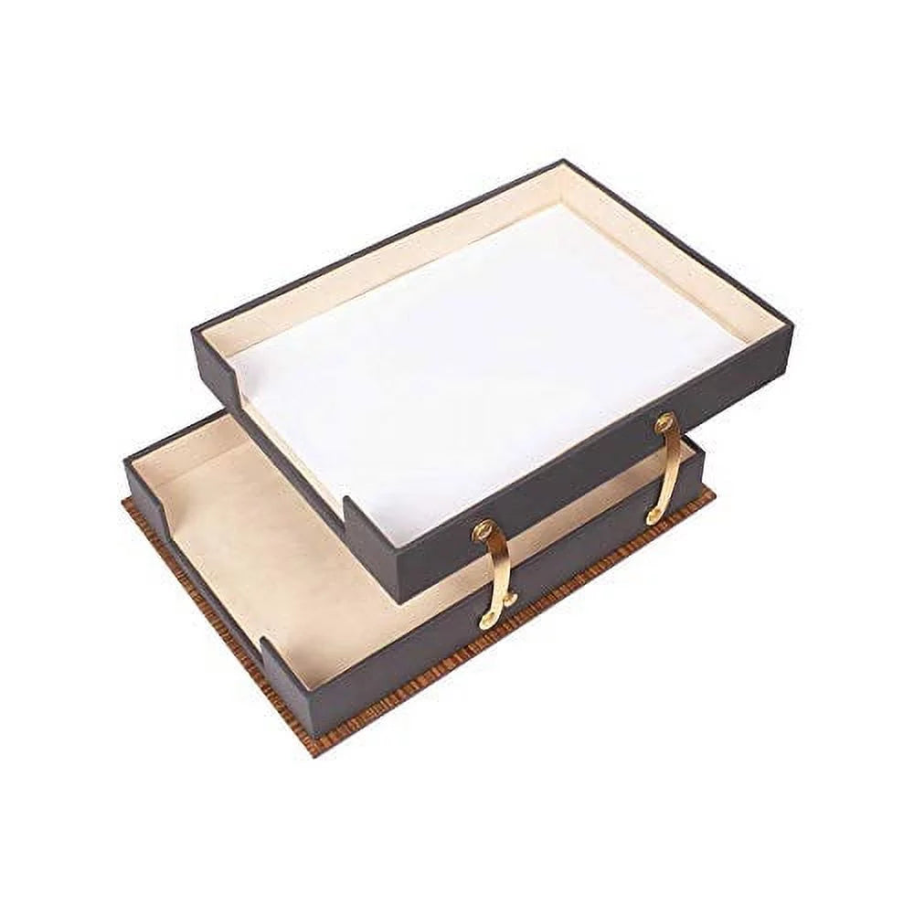 11 Pcs Leather & Wood Desk Organizer Set A280654