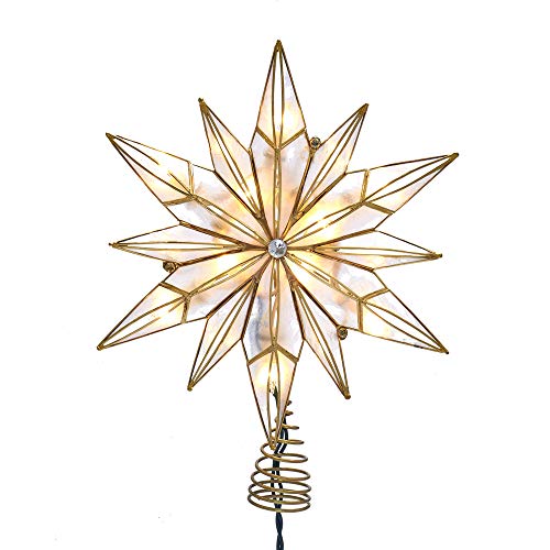 10-Light 12-Point Capiz Star Treetop L544927