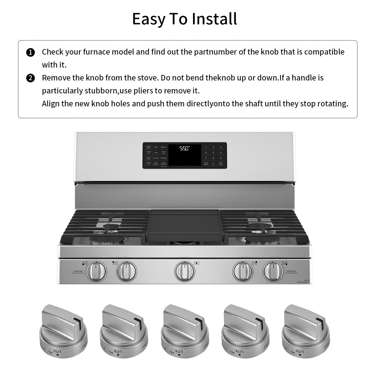 5Pcs Gas Stove Knob Replacement G188937