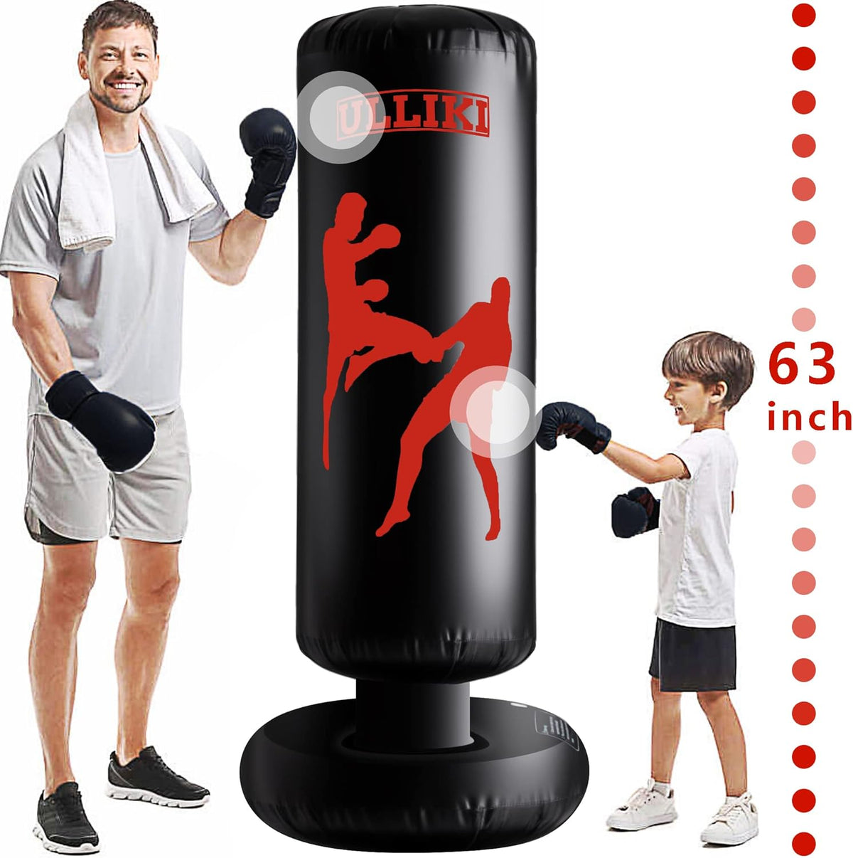 63 Inches Inflatable Boxing Bag with Stand Y725148
