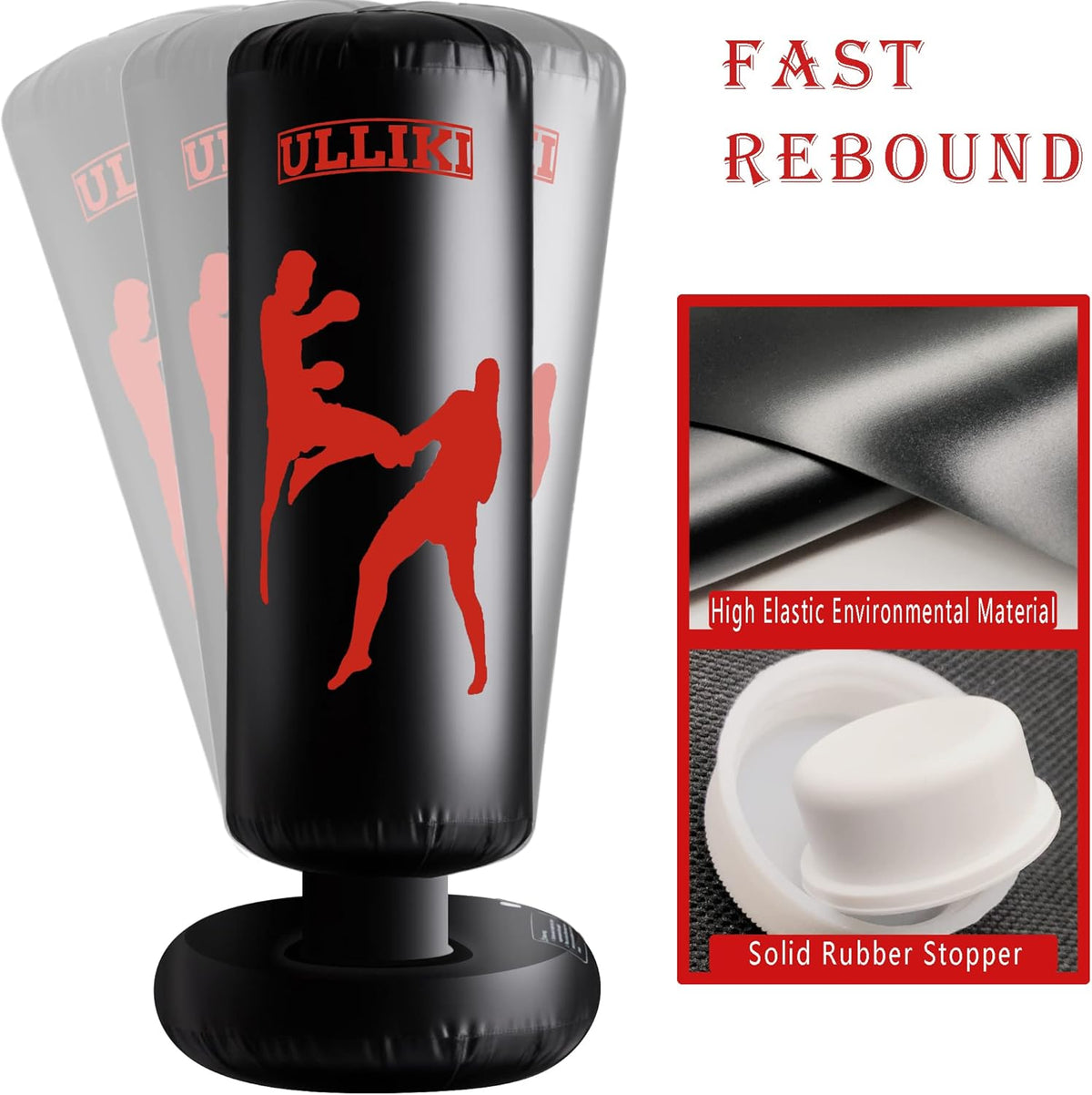 63 Inches Inflatable Boxing Bag with Stand Y725148