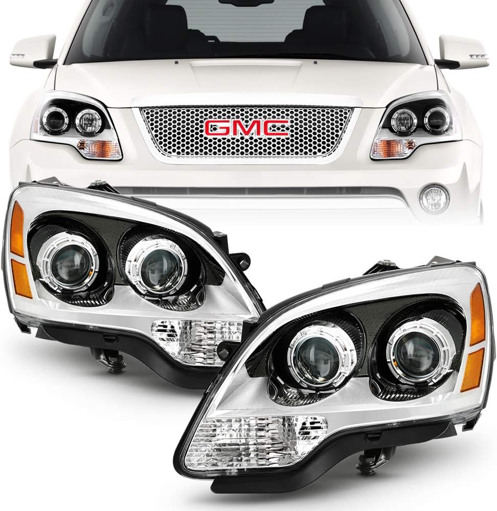 Chrome Housing Projector Headlights Headlamps Assembly Left+Right G259