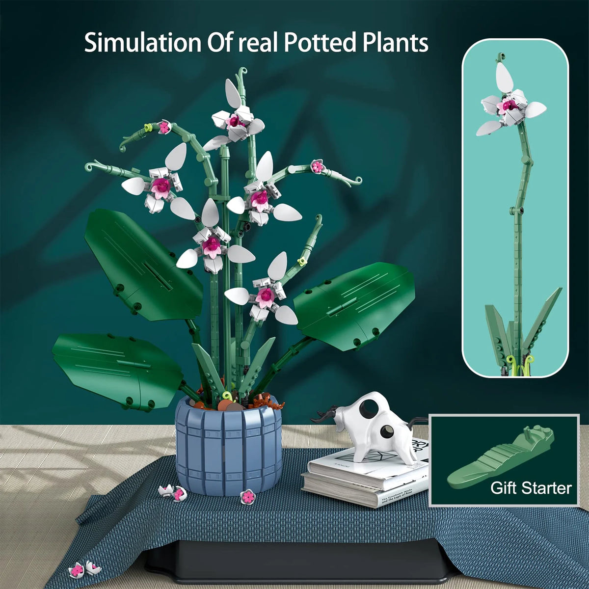 White Butterfly Orchid Building Block Set P38586