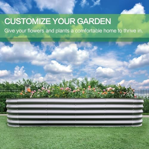 2 Pack Galvanized Raised Garden Bed Dark Green H592609