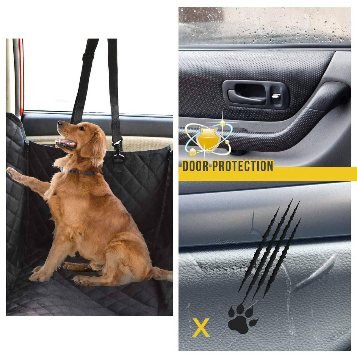 Waterproof Dog Car Seat Cover with Mesh Window U4828