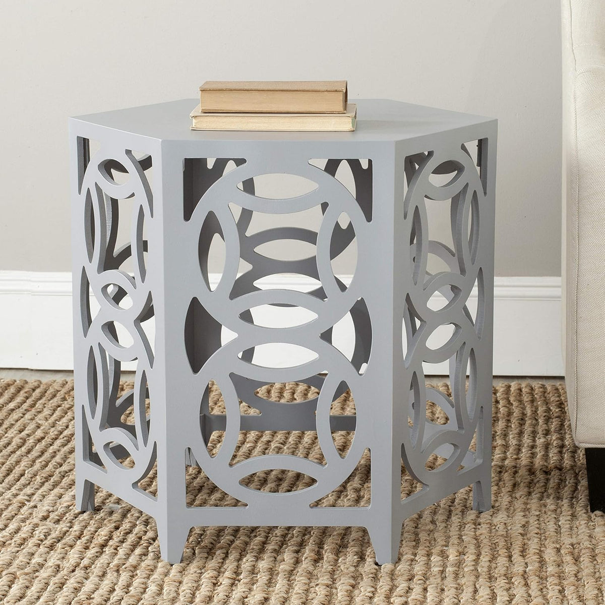 Pearl Blue Grey Side Table Q209771