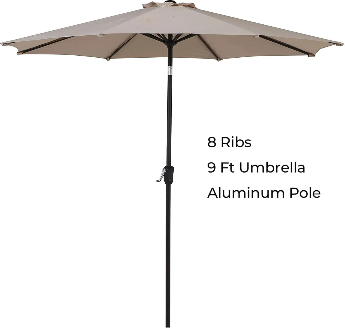 9-Ft Aluminum Patio Umbrella with Tilt & Crank M8595