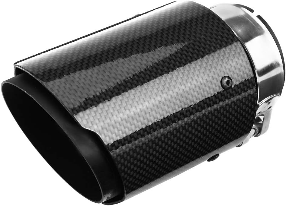 Carbon Fiber Style Muffler Exhaust End Tip Pipes, 2.36-2.5 Inch Inlet, 3.5 Inch Outlet, Pack of 2 U6108