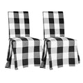100% Cotton Buffalo Check Dining Chair Cover Set of 2 B9971