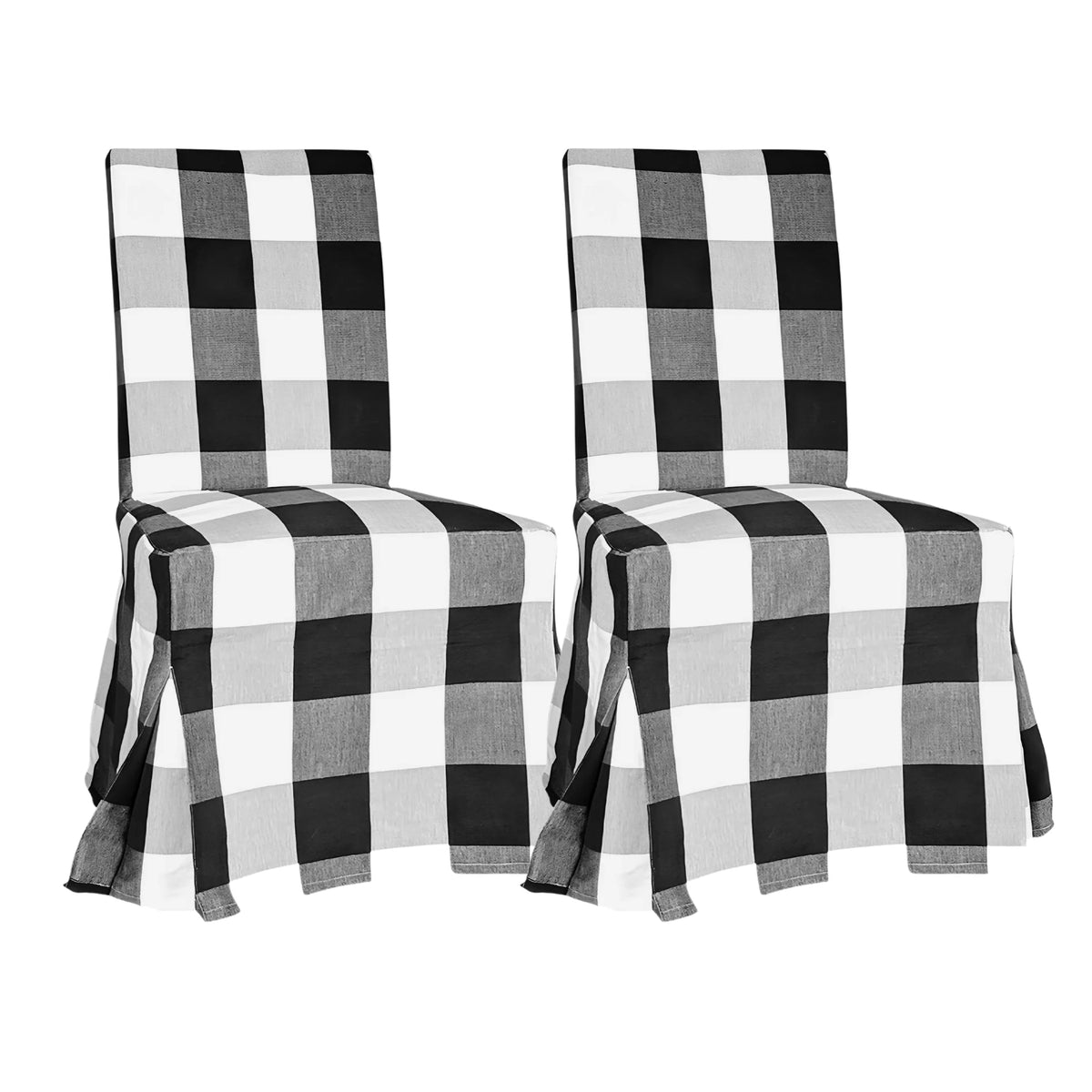100% Cotton Buffalo Check Dining Chair Cover Set of 2 B9971