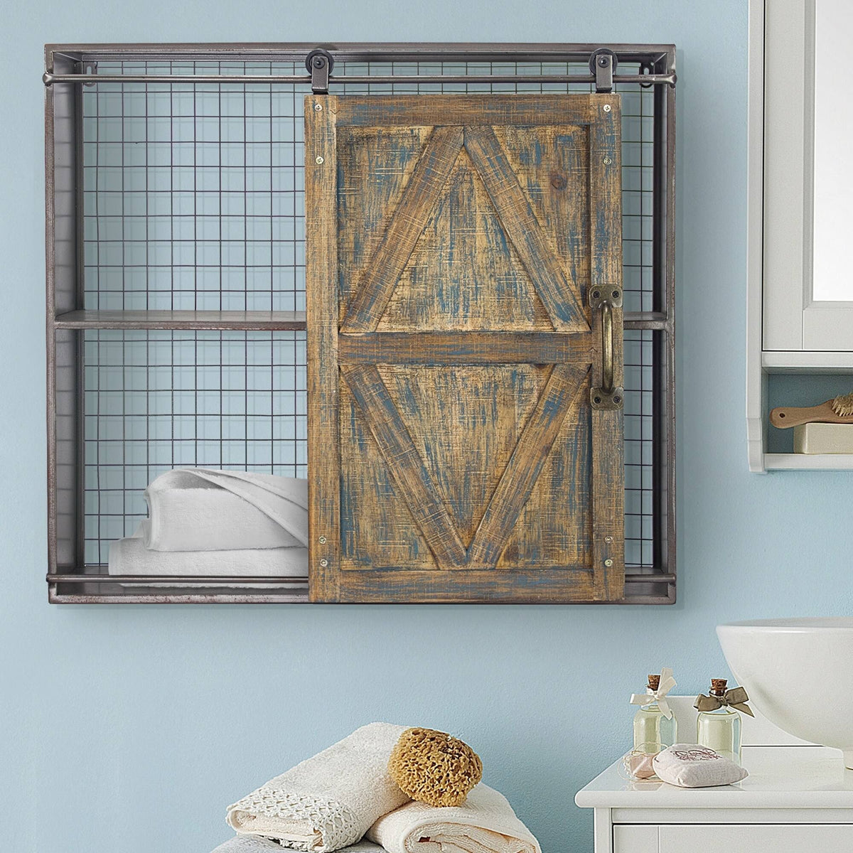 Brown Farmhouse Wall Shelf B552740