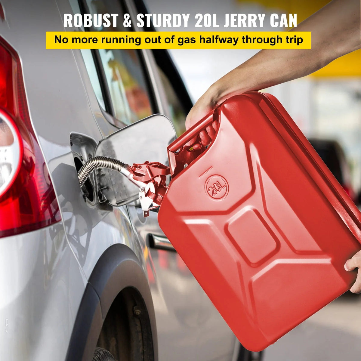 5.3 Gallon Portable Steel Fuel Can with Flexible Spout S537