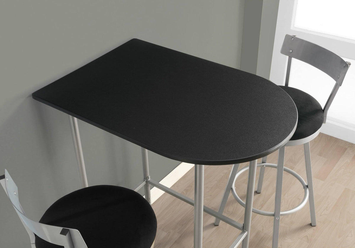 Black Silver MDF Metal Home Bar P324