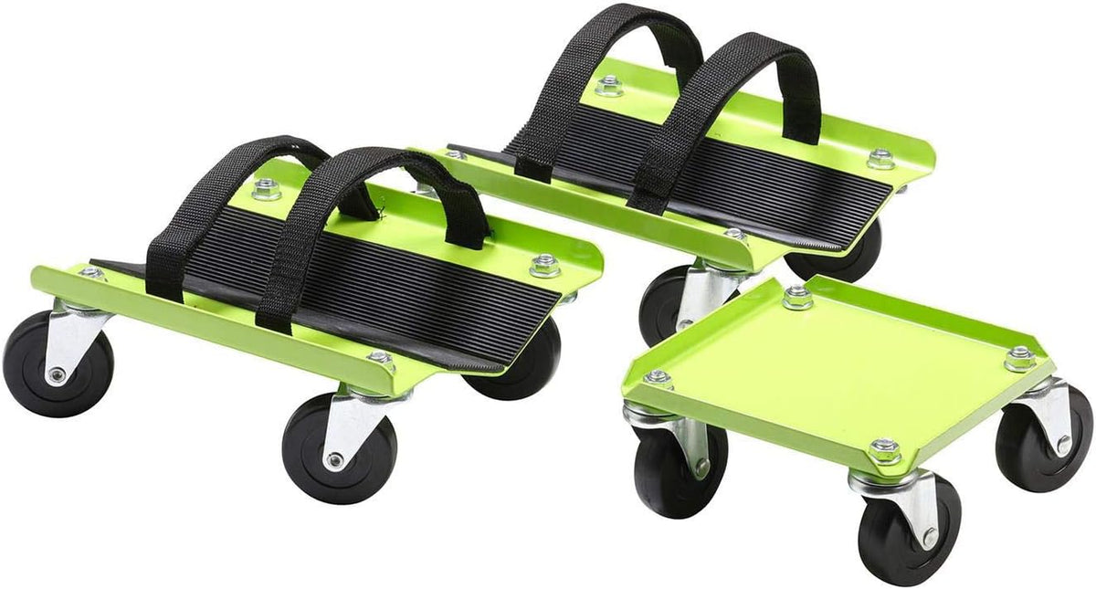Snowmobile Dolly with 2.5" PVC Swivel Casters and Rubber Pad and Straps L68579