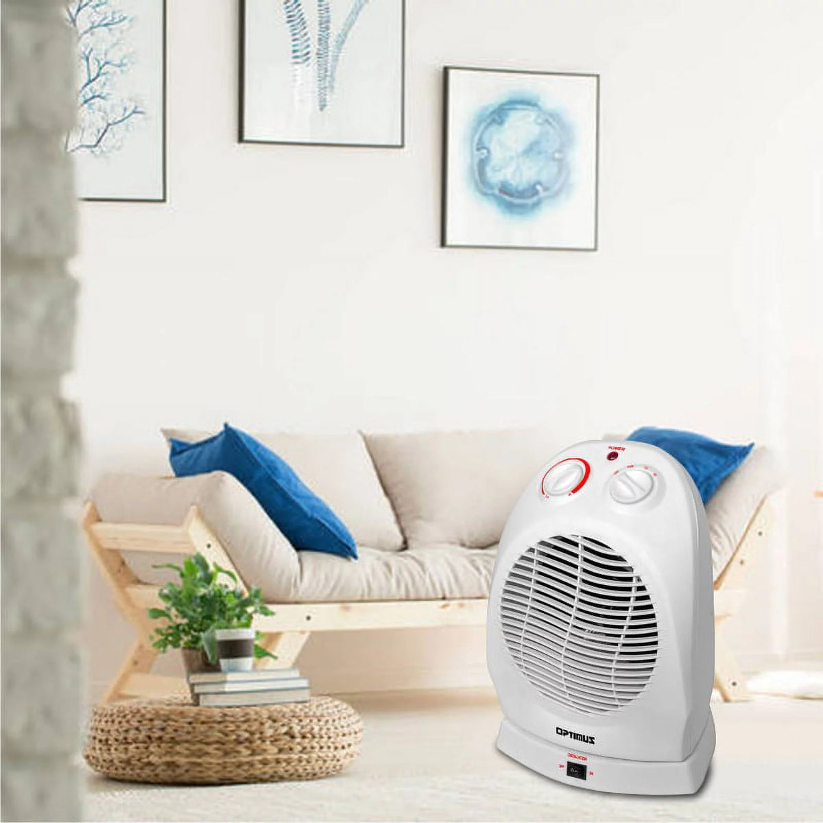 Portable Oscillating Fan Heater with Thermostat Q6116