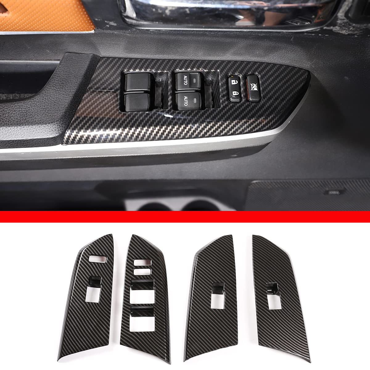 Silver ABS Plastic Power Window Switch Button Covers C201287
