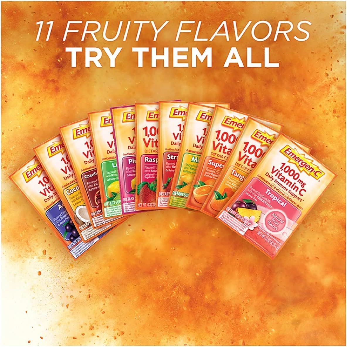 1000mg Vitamin C Powder, Raspberry Flavor, 0.32 Ounce (Pack of 30) R172448