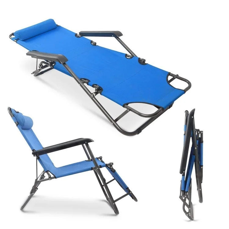 Extendable Folding Chaise Lounge Chair with Headrest Pillow F51149