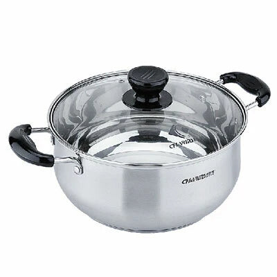 Stainless-Steel Casserole Pot with Glass Lid 22cm J26977