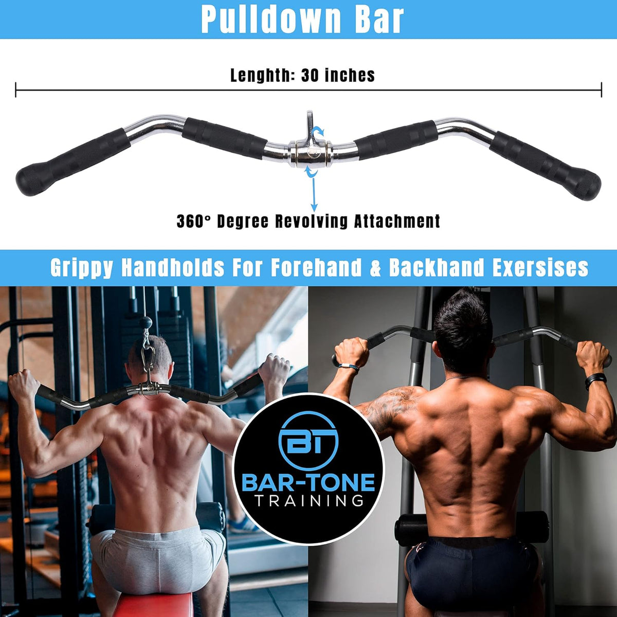 30 inch Pulldown Bar Attachment with Tricep Rope F136226