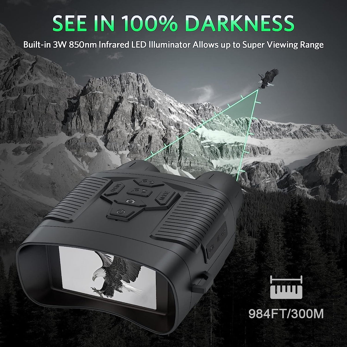 Night Vision Binoculars with 32GB SD Card 24MP/1080P 6x Zoom D413
