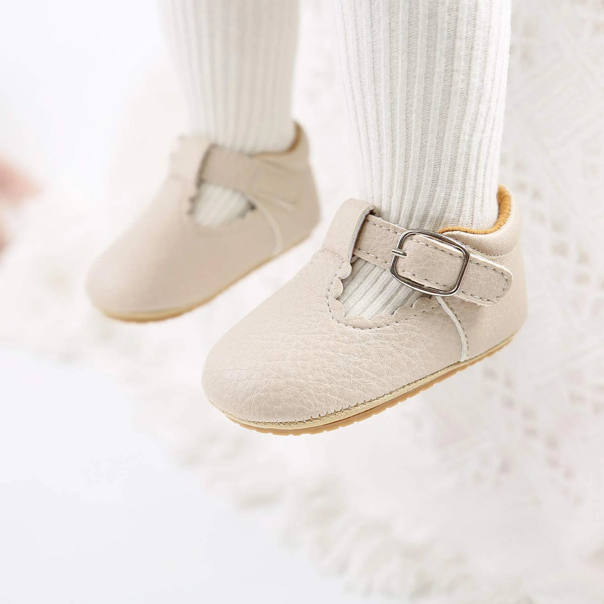 Beige Baby Girl Mary Jane Flats Dress Shoes F539270