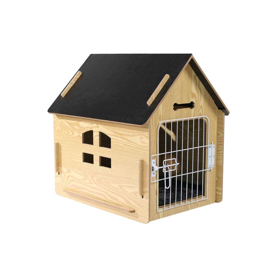 Wooden Pet House with Roof and Lockable Door R2563