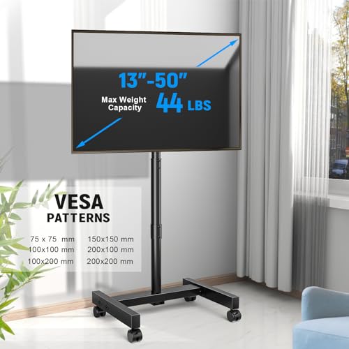 13-50 inch Tilting Rotating Height Adjustable Mobile TV Cart L946