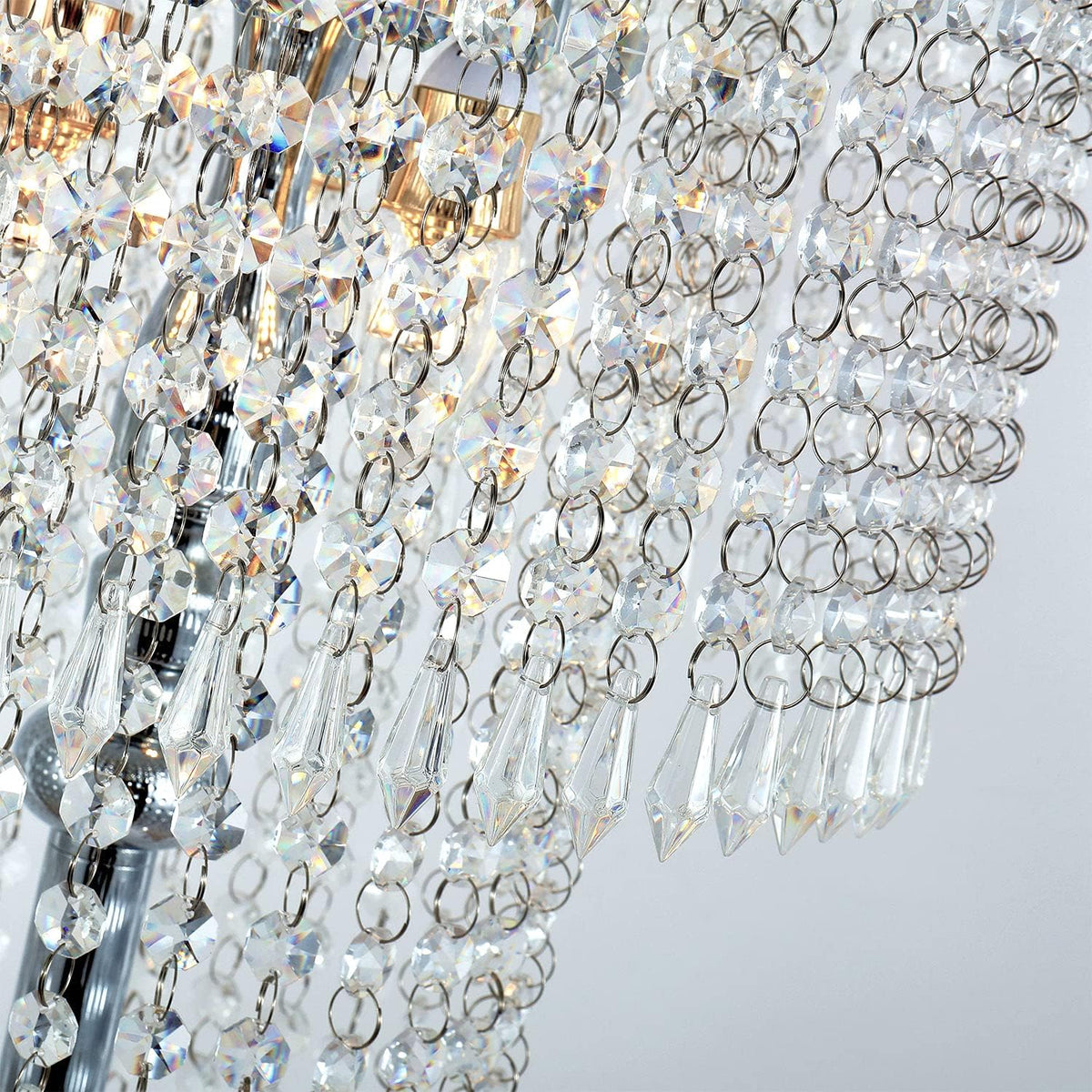 Chrome Finish Crystals Floor Lamp, 3 Lights G730