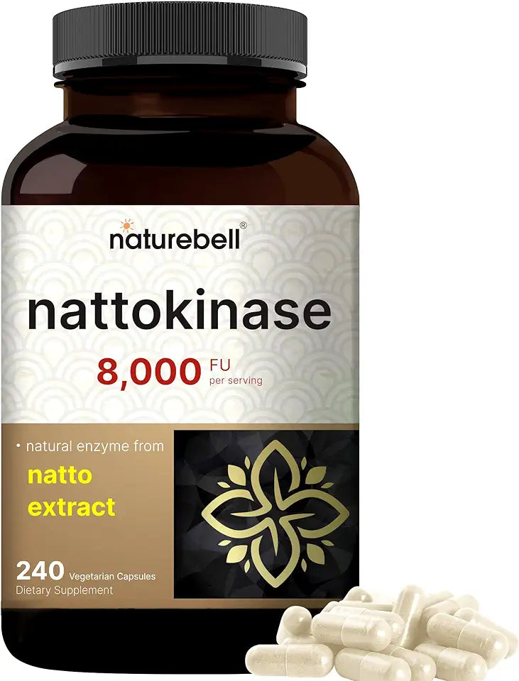 Nattokinase Supplement 8,000 FU 240 Veggie Capsules Q868
