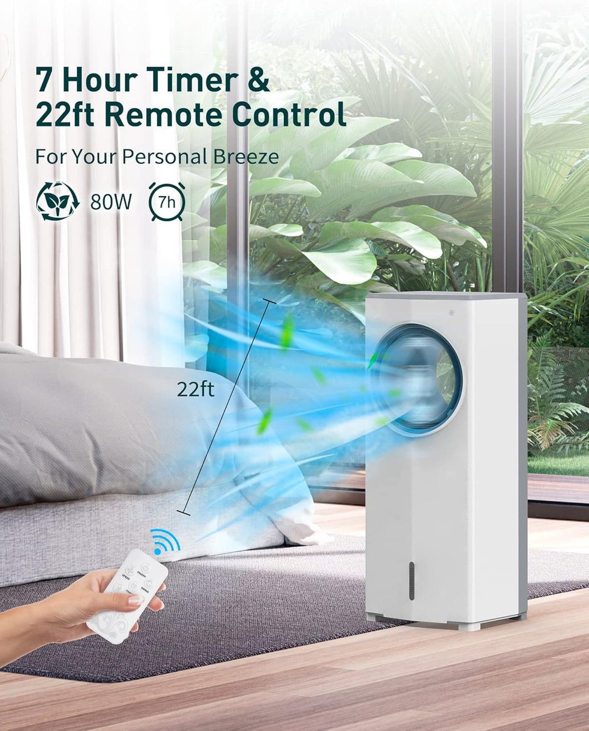 3-in-1 Portable Evaporative Air Cooler Fan with Remote Control U479