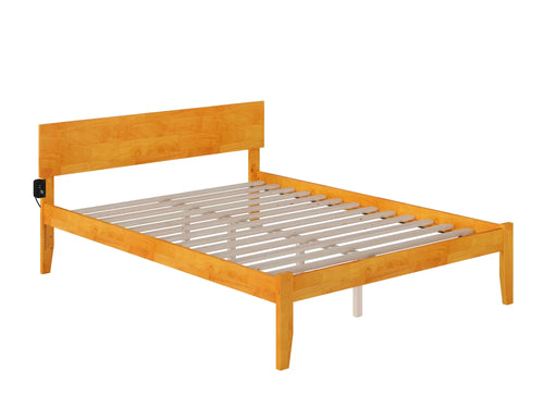 16" Caramel Solid Wood Platform Bed C35493