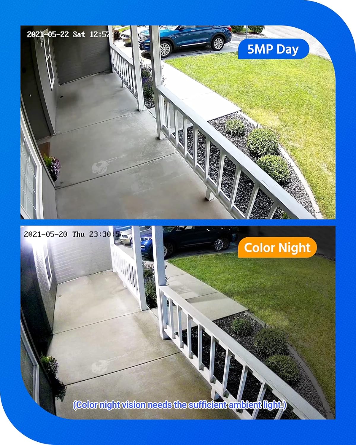 5MP PoE Security IP Bullet Camera with Audio, Color Night Vision, Built-in Mic V347855