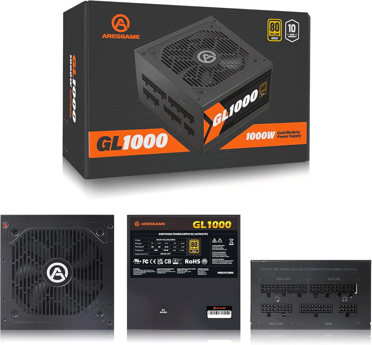 1000W Fully Modular Power Supply 80 Plus Gold C939862