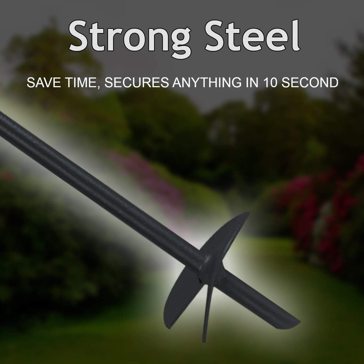 Black Ground Anchor 15 Inches, 10MM Thick, 8 Pack E2133