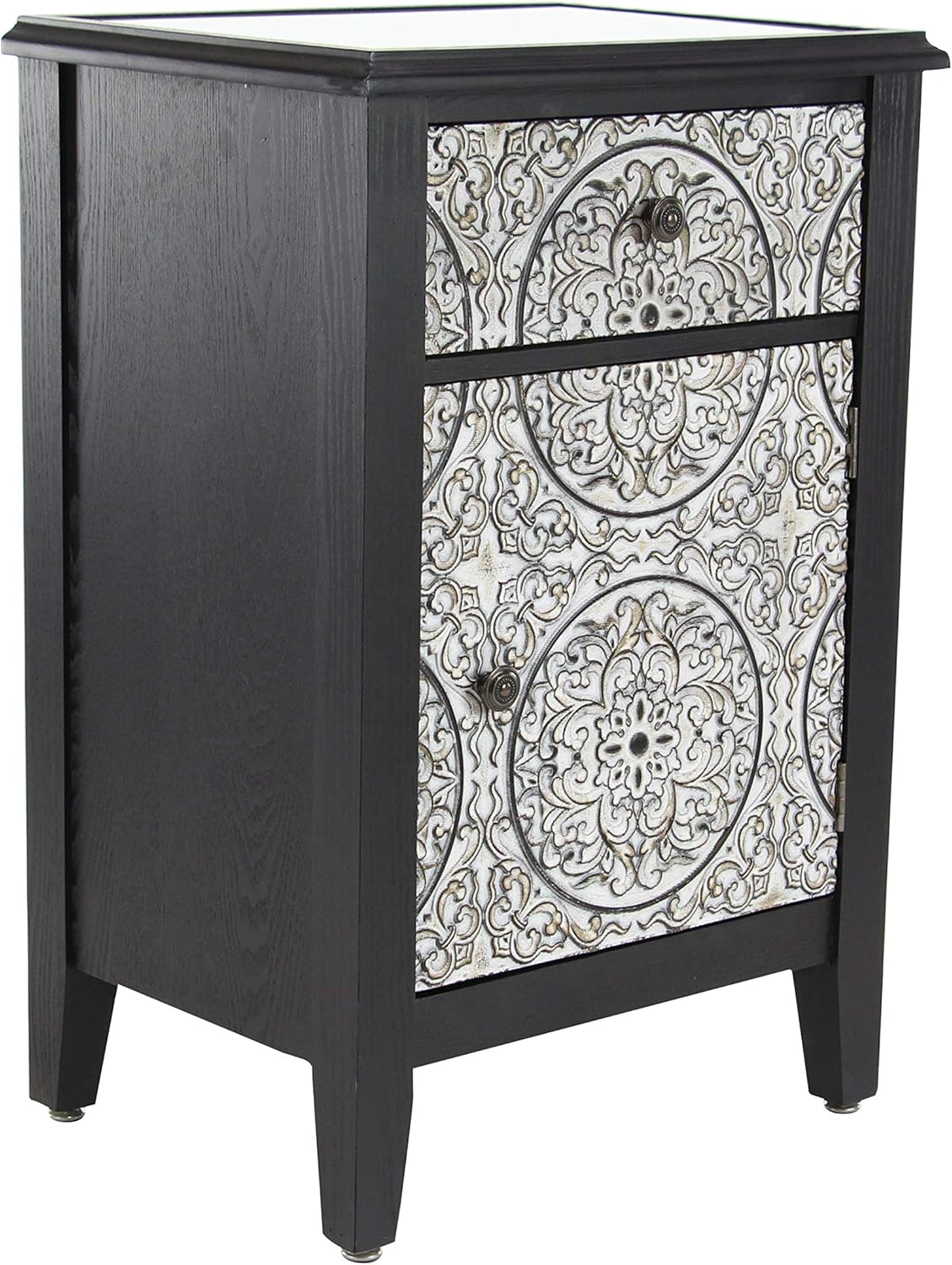 Black Wood and Metal Side Cabinet J647