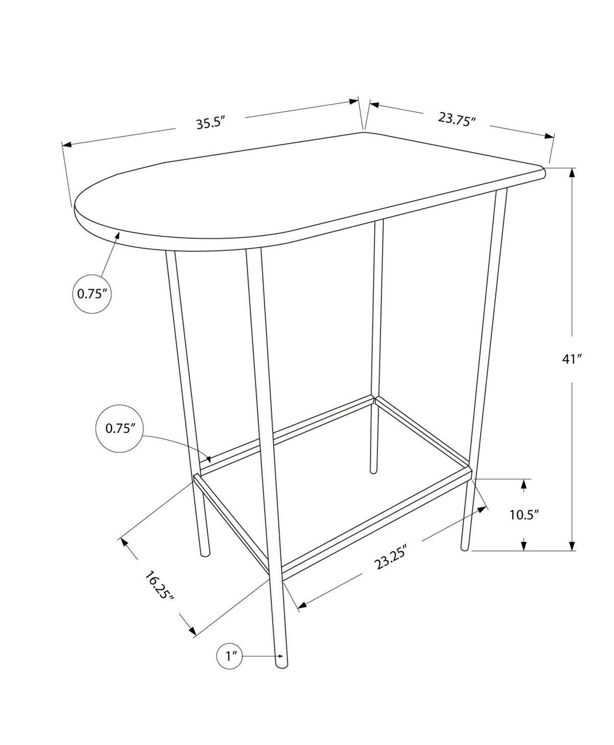 Black Silver MDF Metal Home Bar P324