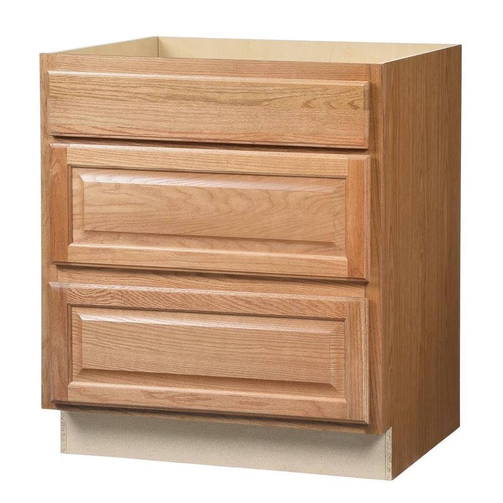 Pots and Pans Drawer Base Kitchen Cabinet in Medium Oak V695
